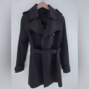 Zara Stylish Brown Double-Breasted Trench Coat size medium
